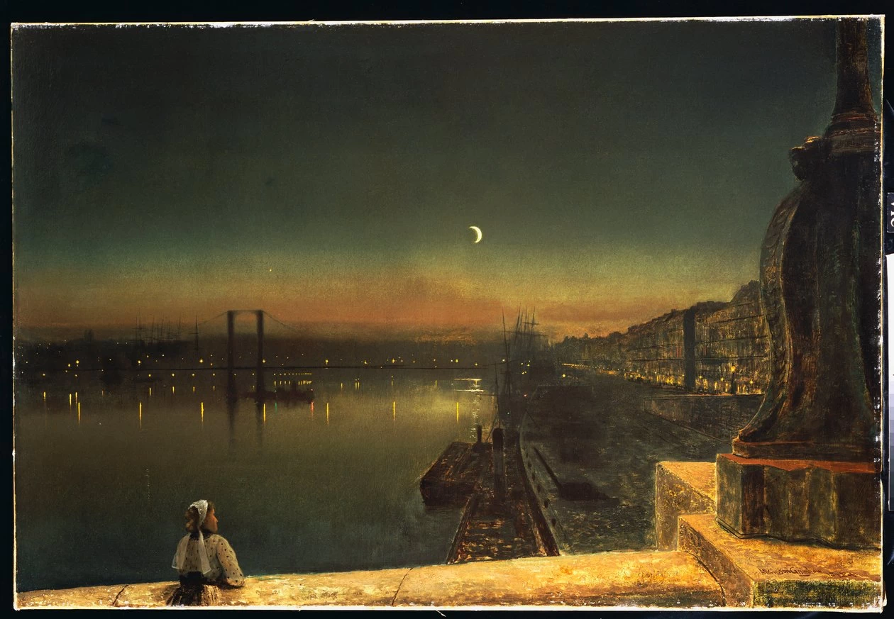 Rouen di notte dal Pont de Pierre, 1878